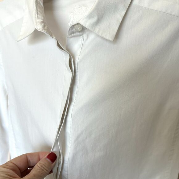 English Laundry Blouse Women’s Small Long Sleeve Pullover 1/2 Button Up White - Picture 4 of 8